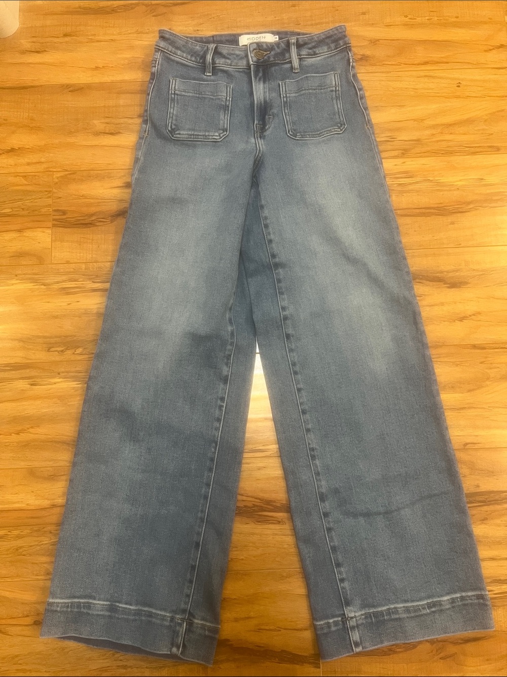 Hidden Wide Leg trouser Jeans in Light Blue